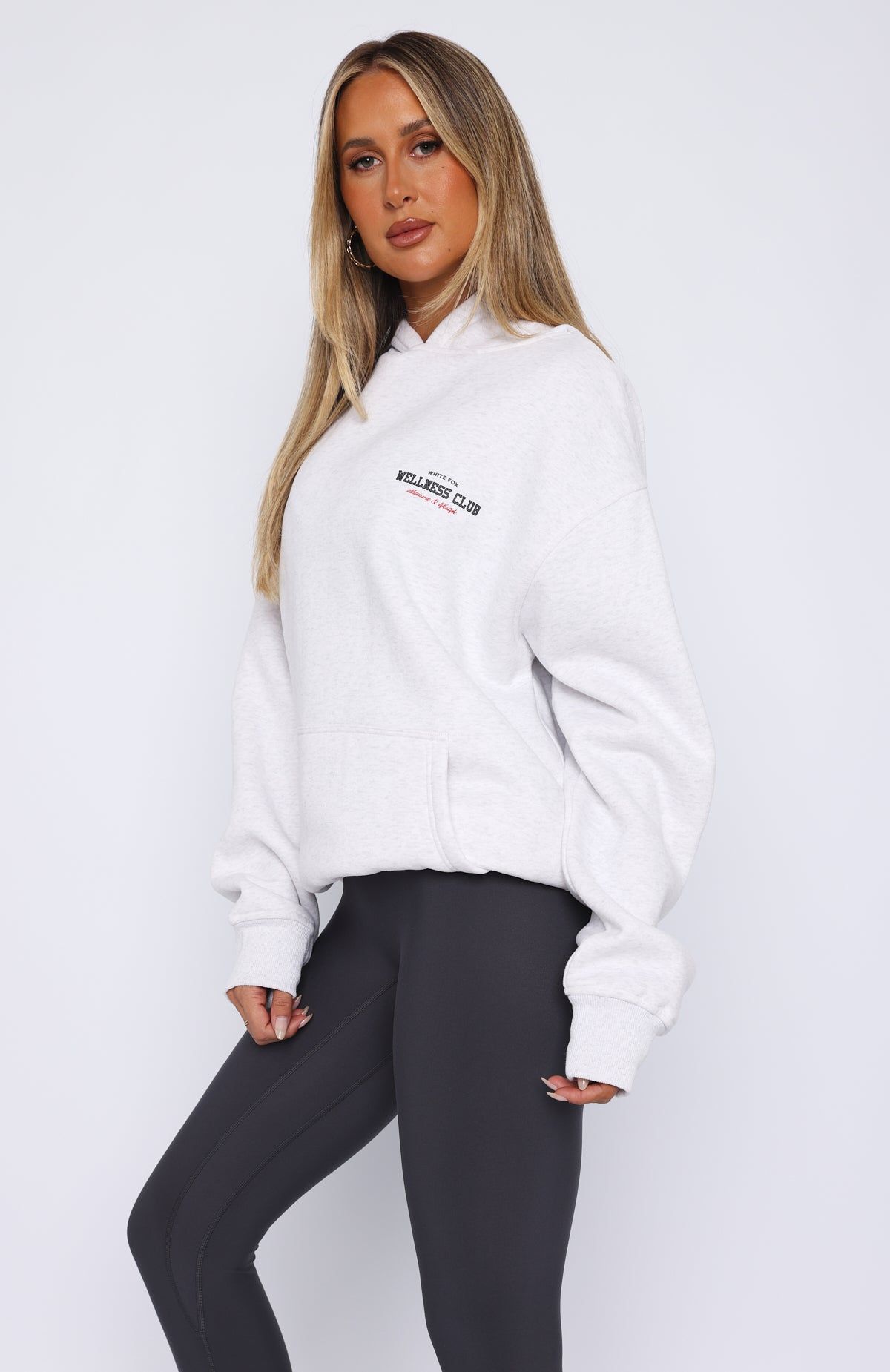 Wellness Club Oversized Hoodie Grey Marle sold by White Fox Boutique product image thumbnail 3