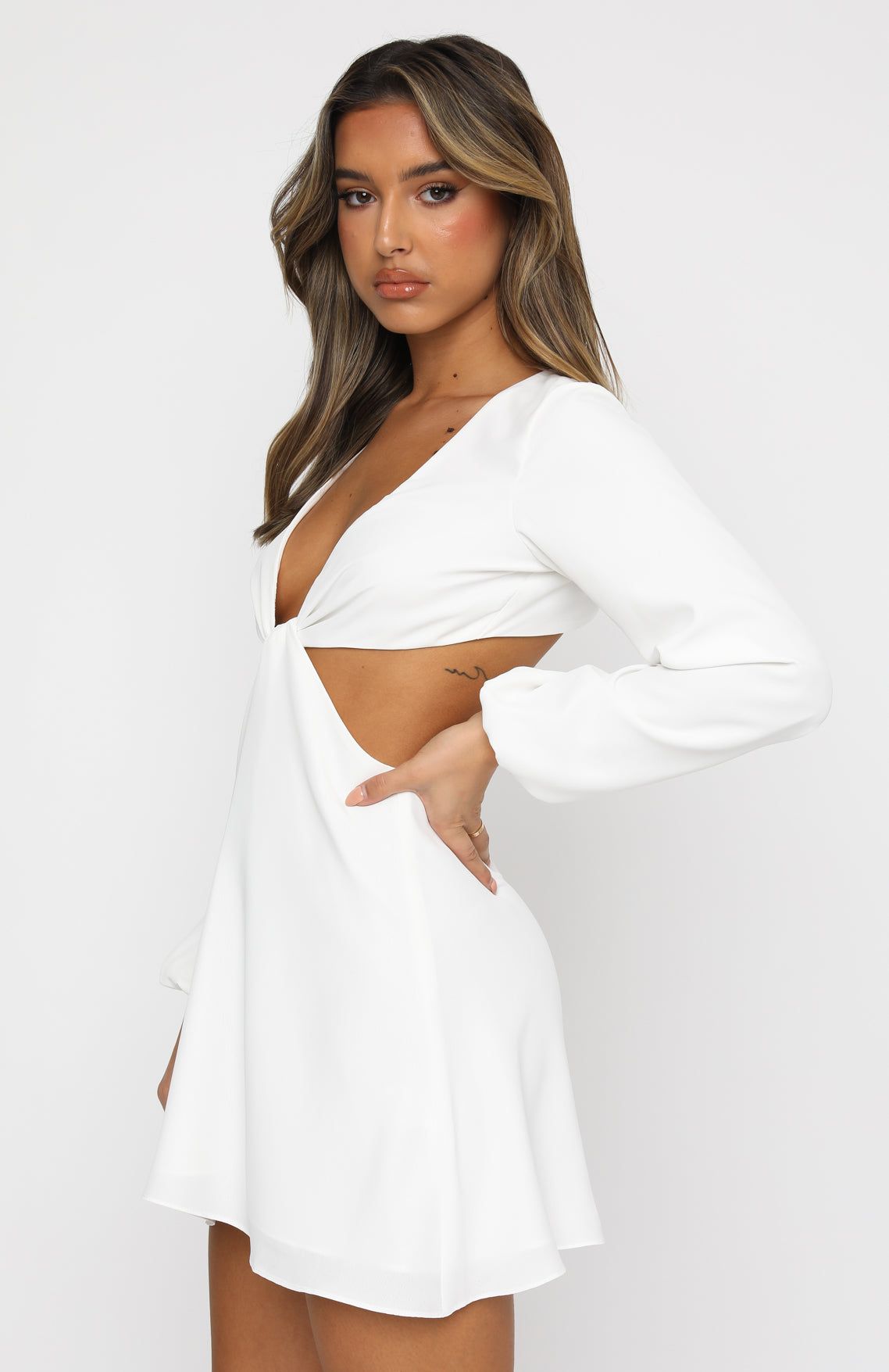 What You Feel Mini Dress White sold by White Fox Boutique product image thumbnail 3