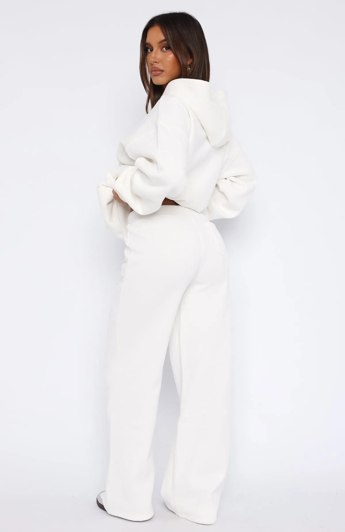 Missed Flights Wide Leg Sweatpants White sold by White Fox Boutique product image thumbnail 4