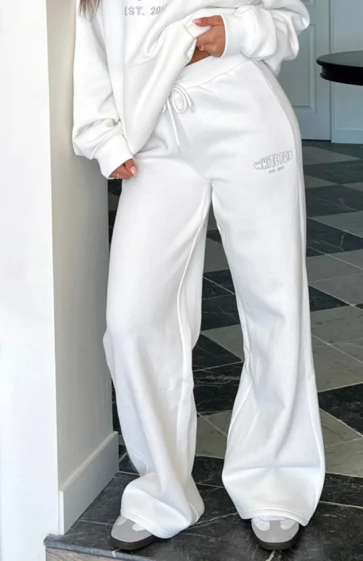 Missed Flights Wide Leg Sweatpants White sold by White Fox Boutique