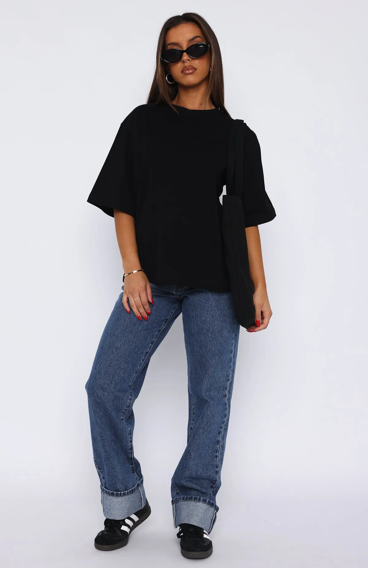Blair High Rise Wide Leg Jeans Dark Blue sold by White Fox Boutique product image thumbnail 2