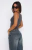 Let Me Adore You Ribbed Tank Top Charcoal sold by White Fox Boutique