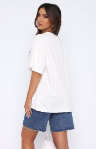 Caught Up On It Oversized Tee White sold by White Fox Boutique