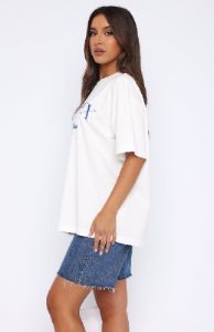 Caught Up On It Oversized Tee White sold by White Fox Boutique