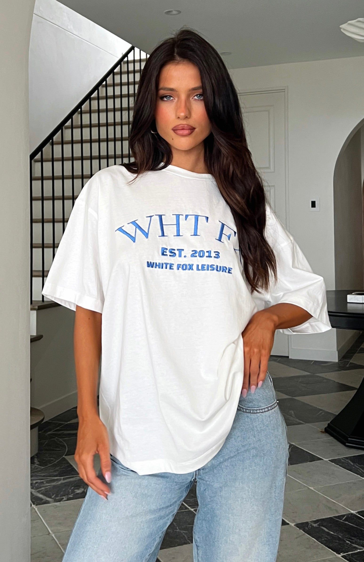 Caught Up On It Oversized Tee White sold by White Fox Boutique