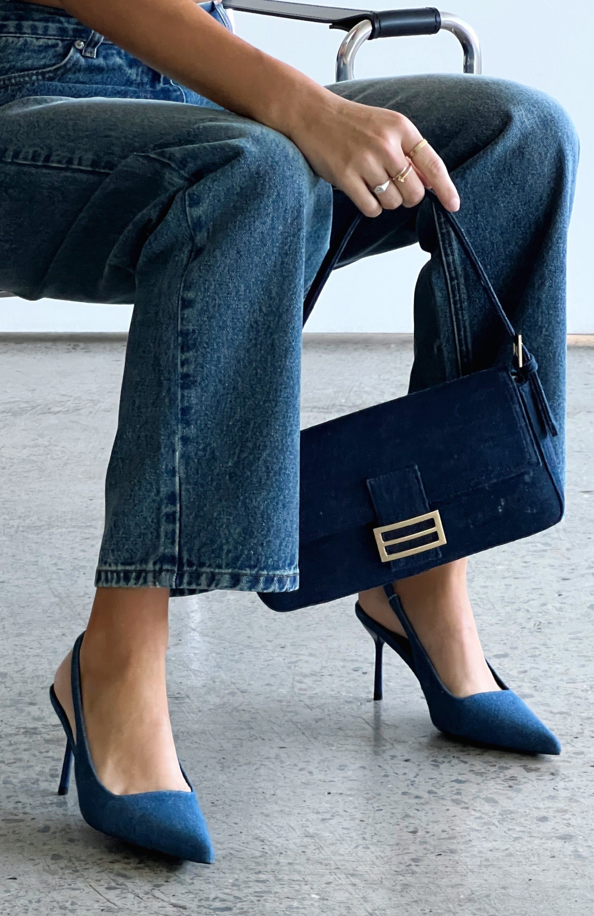 Cooper Slingback Heels Denim sold by White Fox Boutique product image thumbnail 2