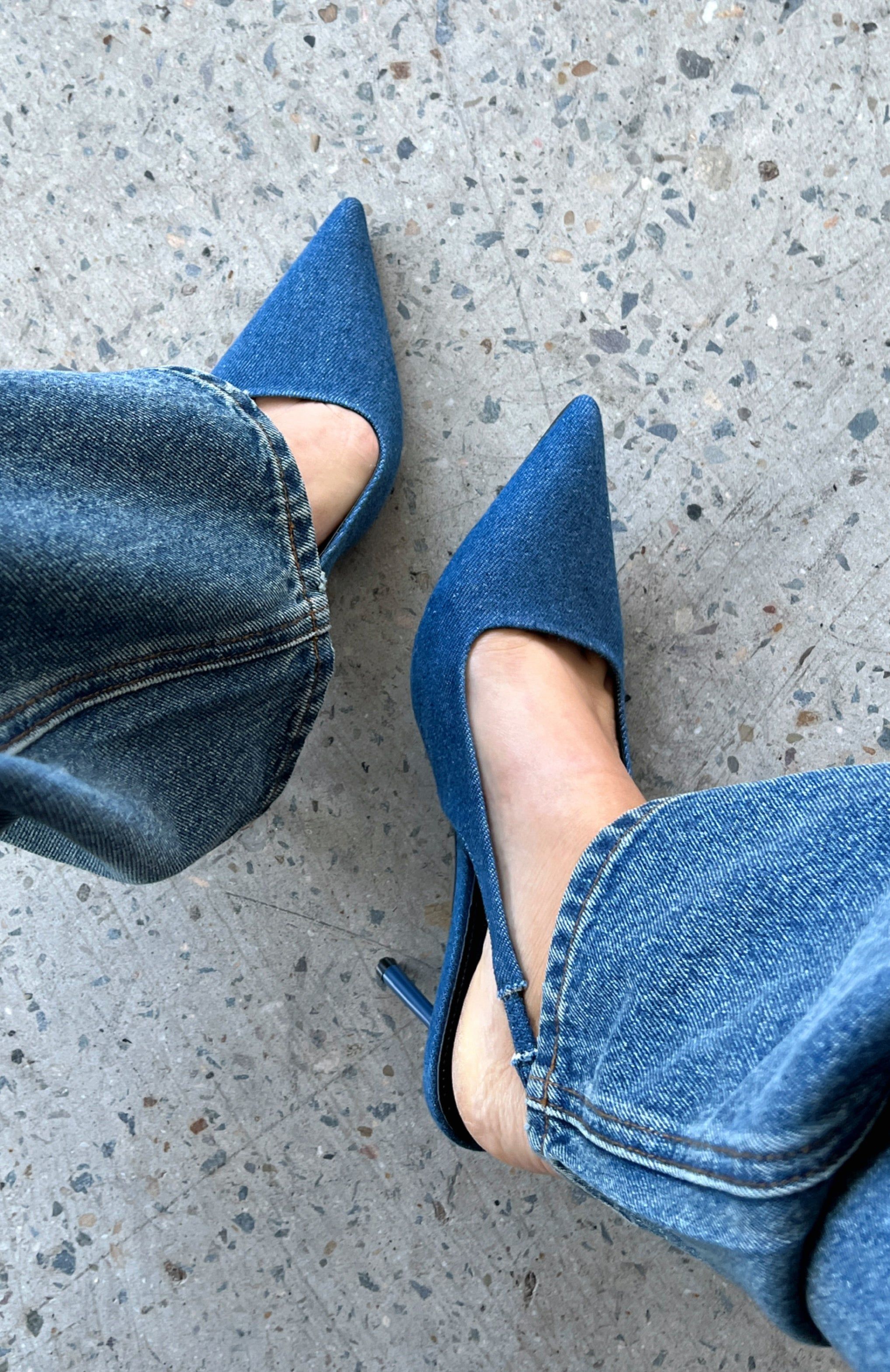 Cooper Slingback Heels Denim sold by White Fox Boutique product image thumbnail 4