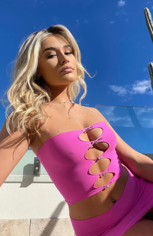 Triggered Crop Hot Pink sold by White Fox Boutique