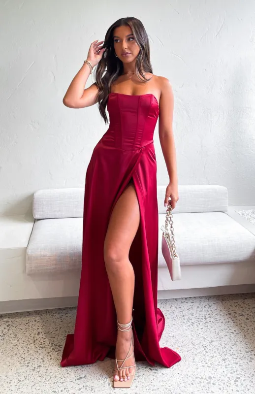 Feel Like Dancing Maxi Dress Red sold by White Fox Boutique