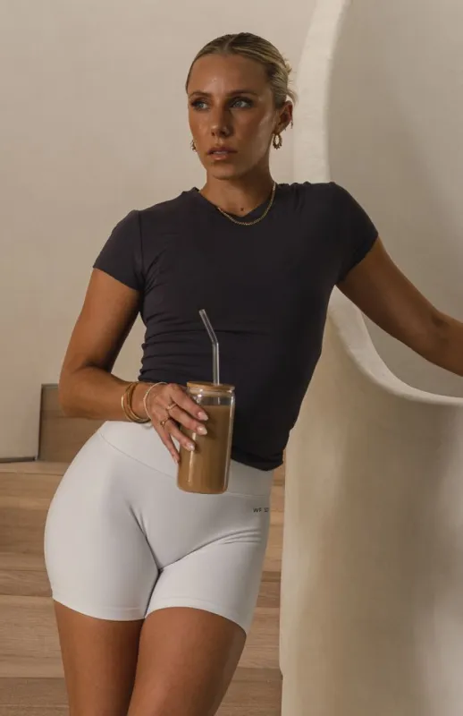 Hilton Baby Tee Smoke sold by White Fox Boutique