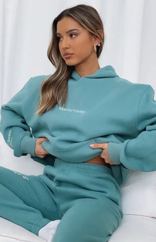Heartbreak Hotel Hoodie Teal sold by White Fox Boutique