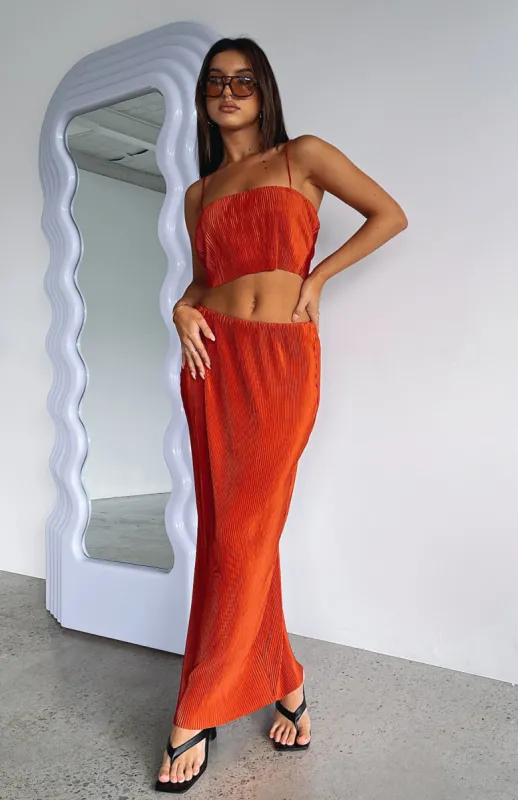 Look Here Maxi Skirt Rust sold by White Fox Boutique