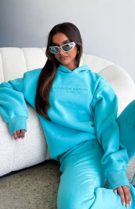 Future Forward Oversized Hoodie Arctic Blue sold by White Fox Boutique