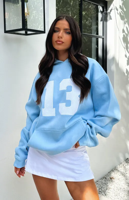 Always A Statement Oversized Hoodie Baby Blue sold by White Fox Boutique