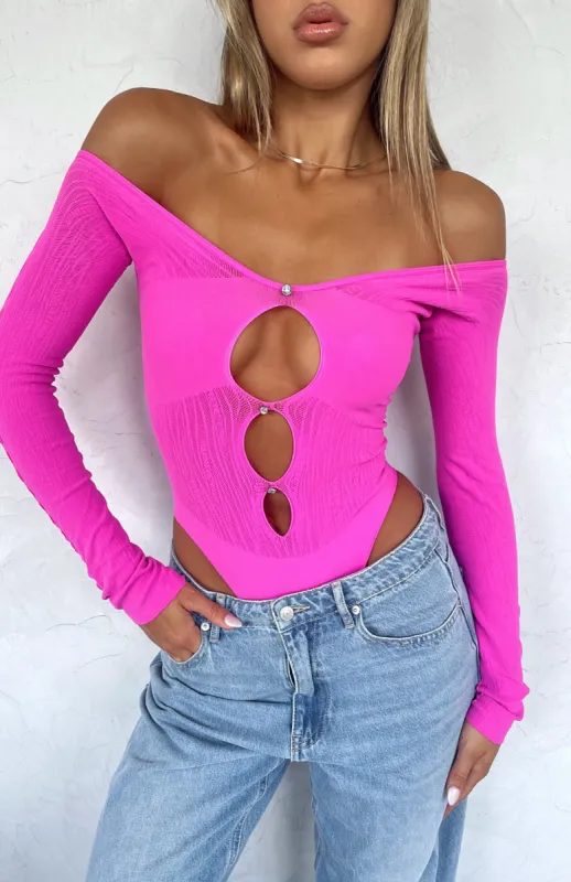 None Of Your Concern Bodysuit Hot Pink sold by White Fox Boutique