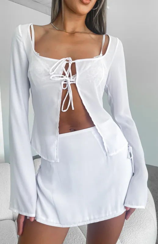 Sweet Secrets Long Sleeve Top White sold by White Fox Boutique