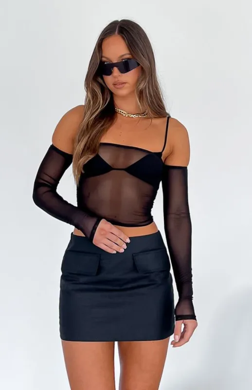 So Lucky Mini Skirt Black sold by White Fox Boutique