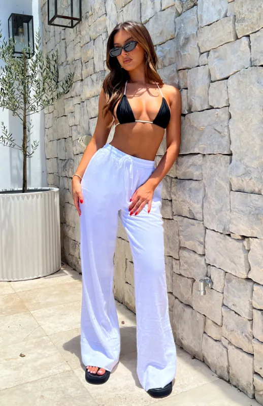 Styled To Perfection Linen Pants White sold by White Fox Boutique