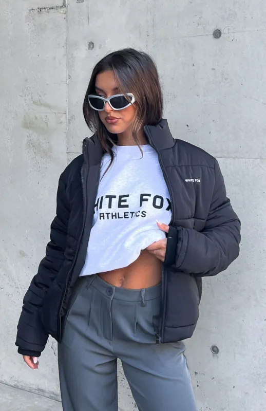 Not Giving In Puffer Jacket Black sold by White Fox Boutique