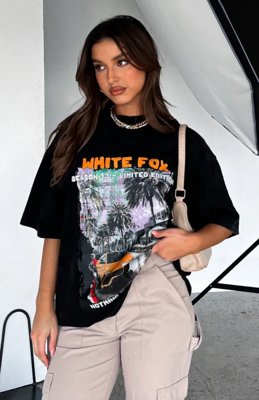 Season 13 Oversized Tee Black Acid Wash sold by White Fox Boutique