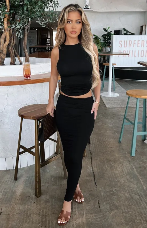 Invites Only Maxi Skirt Black sold by White Fox Boutique