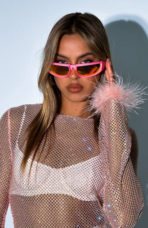 Delilah Sunglasses Pink sold by White Fox Boutique