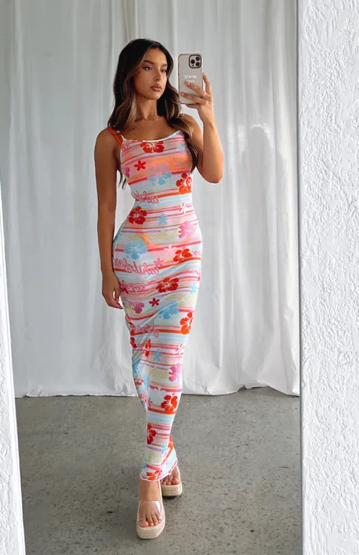 Still Waiting Mesh Maxi Dress Tropical Horizon sold by White Fox Boutique