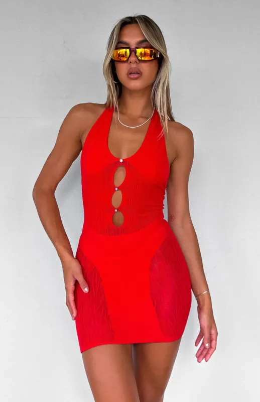 Hold Me Tight Mini Dress Red sold by White Fox Boutique