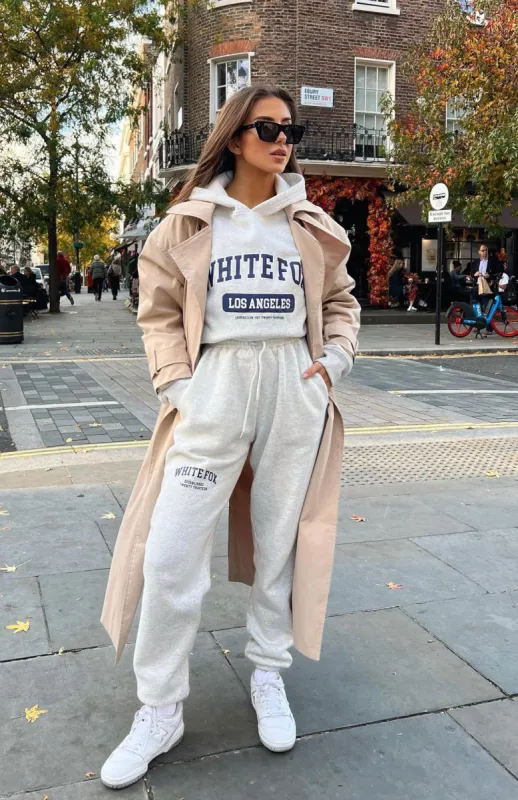 Varsity Vibe Sweatpants Grey Marle sold by White Fox Boutique