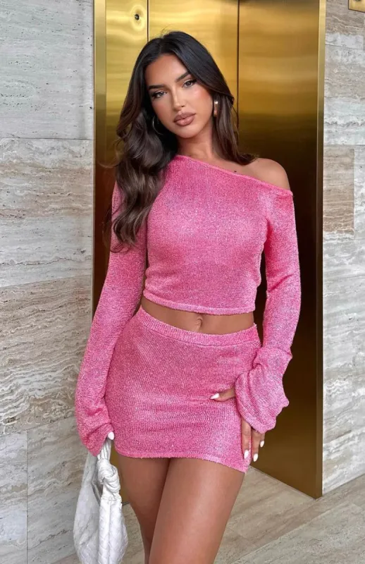 Clouded Long Sleeve Top Guava made by White Fox Boutique