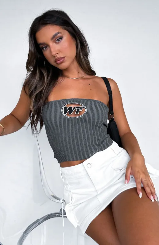 Exposed Feelings Strapless Top Charcoal sold by White Fox Boutique