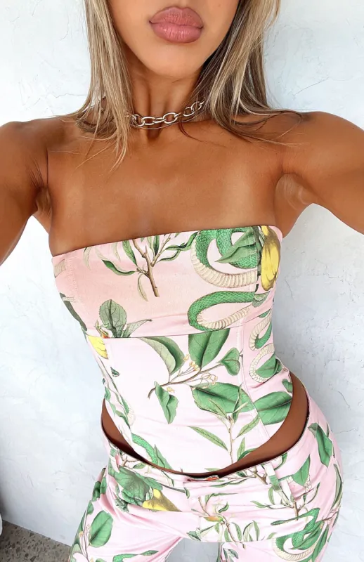 No Drama Bustier Pink Serpent sold by White Fox Boutique