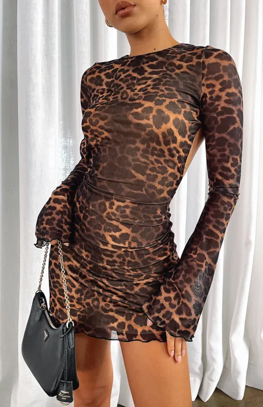Indulge Me Mini Dress Leopard Print sold by White Fox Boutique