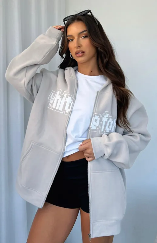 Match My Energy Zip Front Hoodie Moon sold by White Fox Boutique