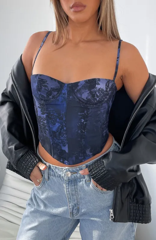 In The Morning Bustier Midnight Blue sold by White Fox Boutique