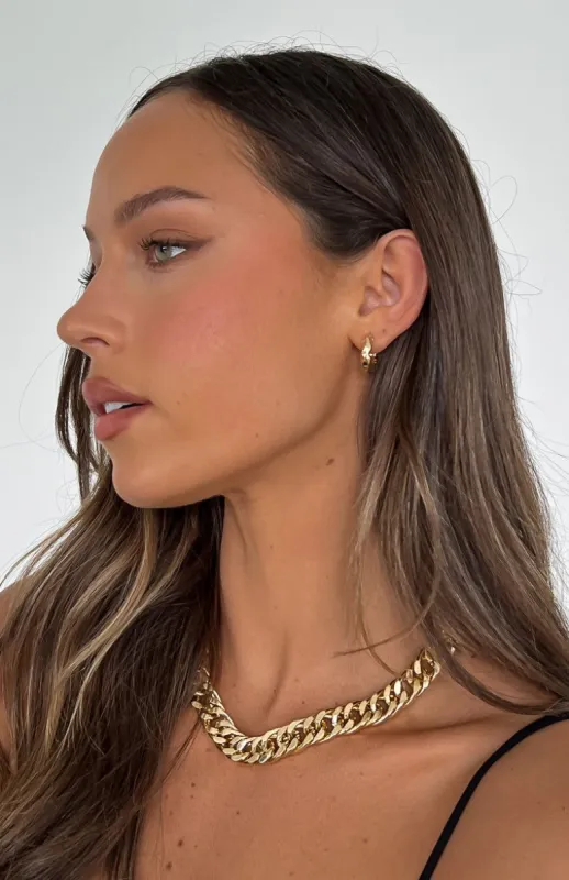 Melanie Hoop Earrings Gold sold by White Fox Boutique