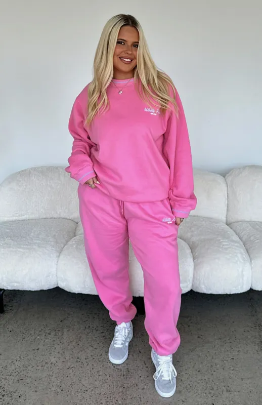 Let's Start Fresh Sweatpants Pink made by White Fox Boutique