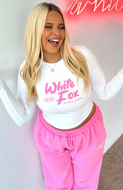 Let's Start Fresh Long Sleeve Baby Tee White sold by White Fox Boutique