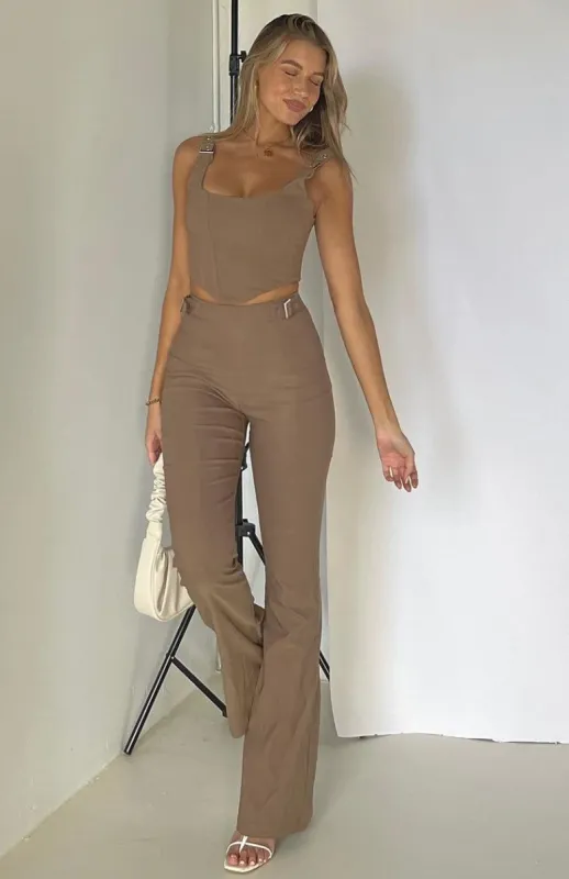 Satisfy Me Pants Mocha sold by White Fox Boutique