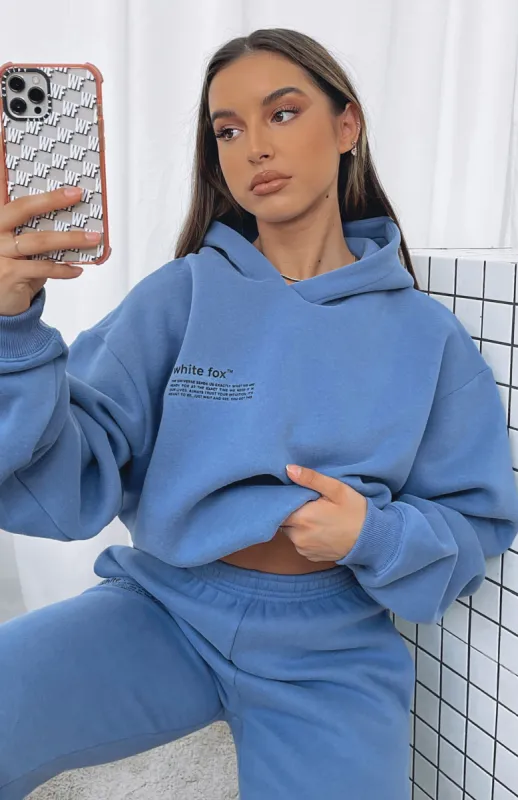 She's A Baddie Hoodie Dusk Blue made by White Fox Boutique
