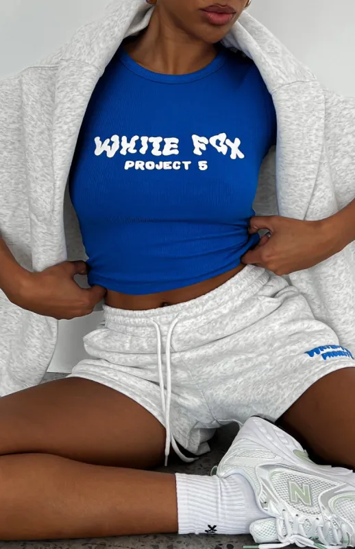 Project 5 Ribbed Baby Tee Cobalt sold by White Fox Boutique