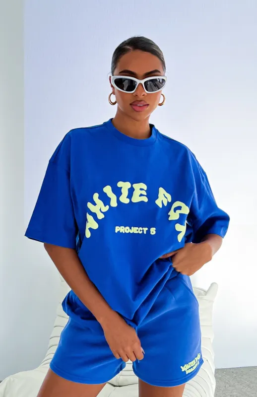 Project 5 Oversized Tee Cobalt sold by White Fox Boutique