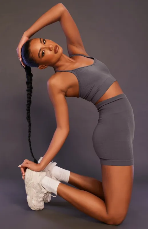 Seamless High Waisted Shorts Shadow sold by White Fox Boutique