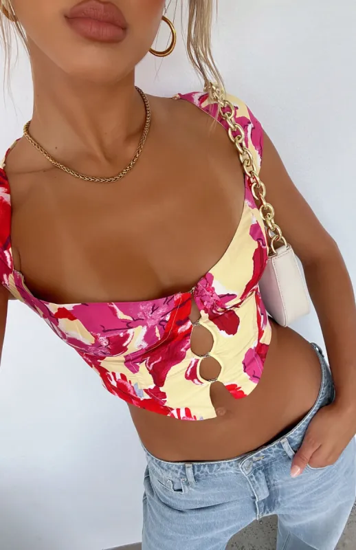 Spring Fling Bustier Lemon Wildflower sold by White Fox Boutique