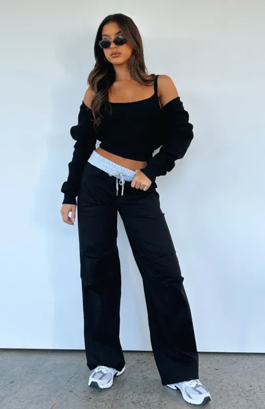 Girl Next Door Low Rise Pants Black made by White Fox Boutique