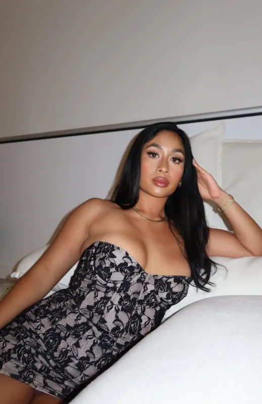 Kiss And Make Up Mini Dress Black sold by White Fox Boutique