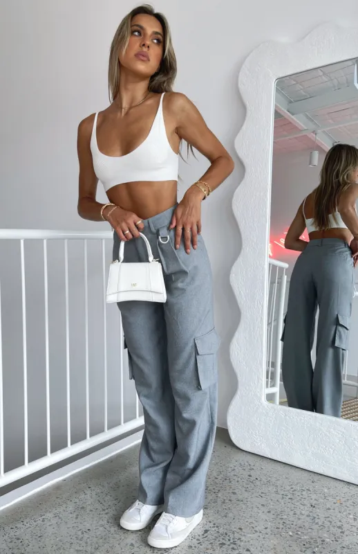 Make It Official Pants Grey sold by White Fox Boutique