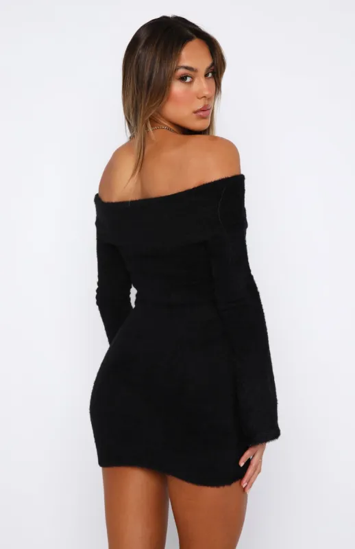 Snow Angel Long Sleeve Mini Dress Black | Parallel