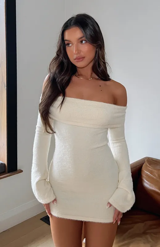 Snow Angel Long Sleeve Mini Dress Cream sold by White Fox Boutique