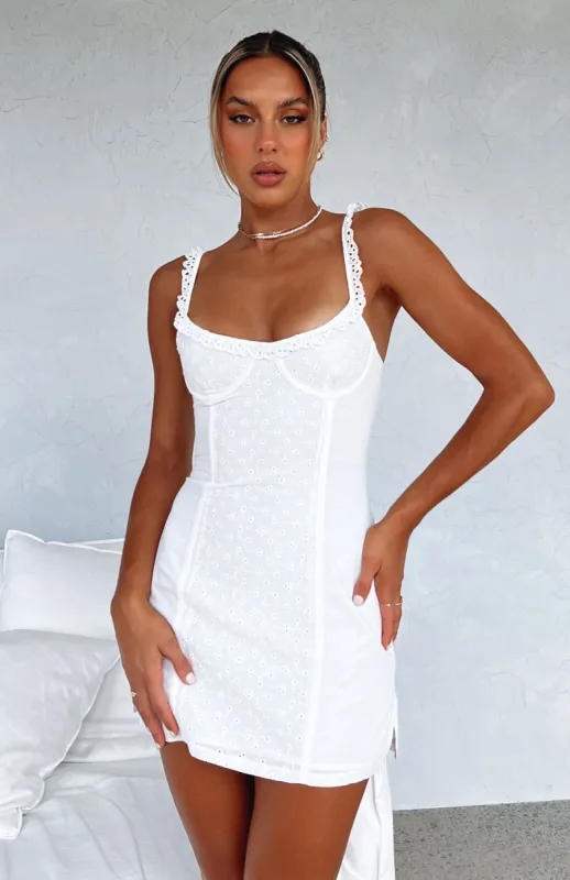A Sweeter Place Mini Dress White sold by White Fox Boutique